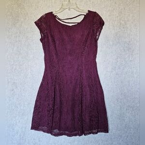 BeBop Women's Crochet Lace Up Back Midi Dress Sz XL